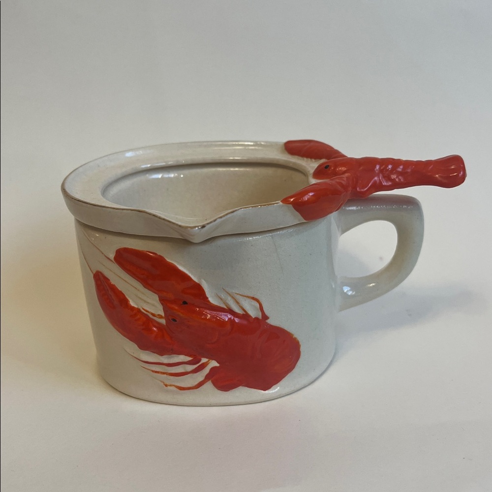 Vintage Lobster Design Ceramic Melted Butter Pot